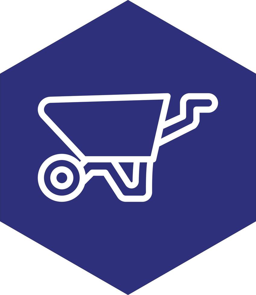 Wheelbarrow Vector Icon Design