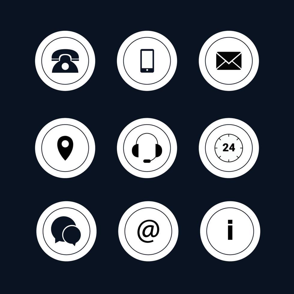 Free vector round contact buttons