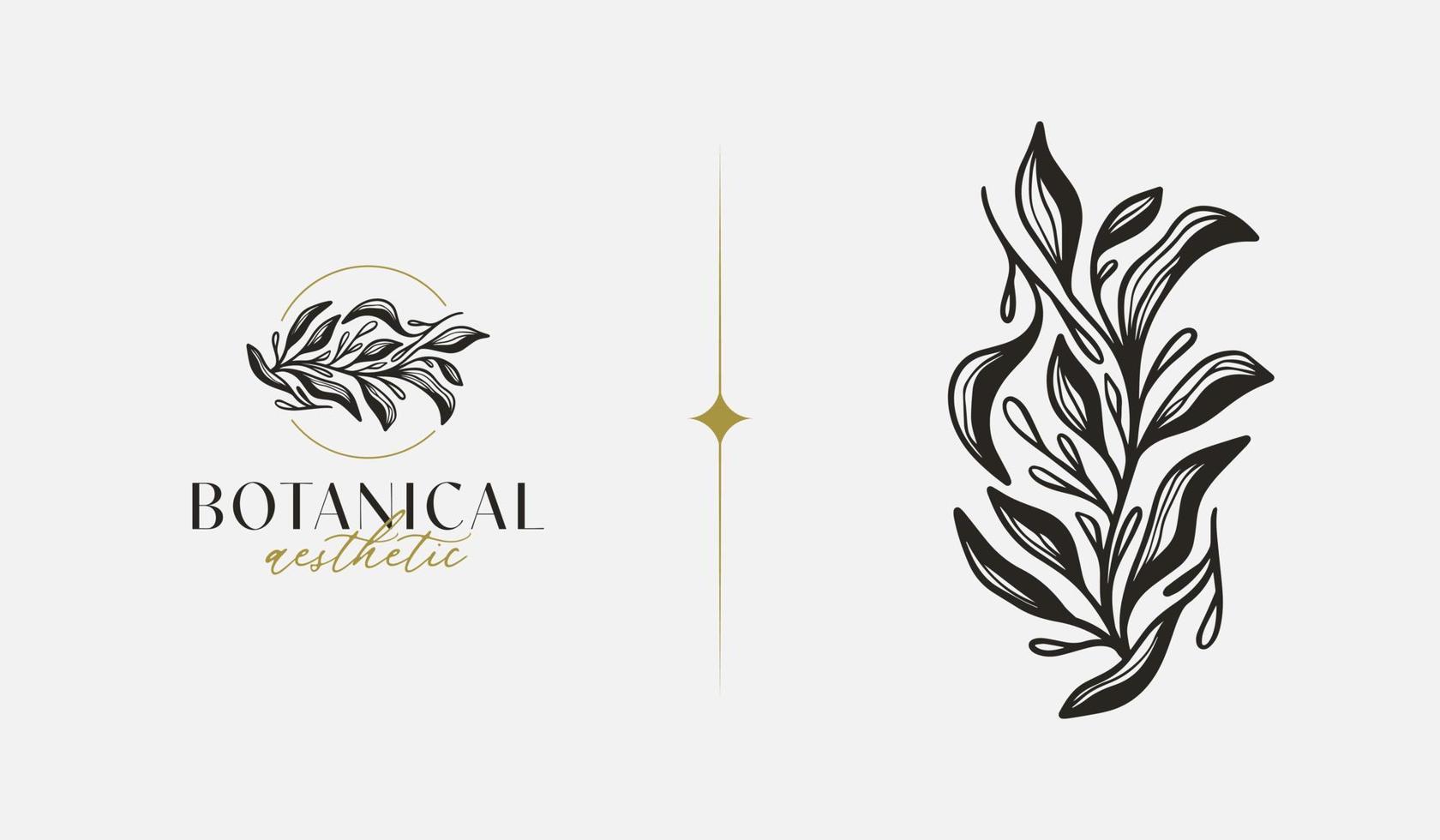 Leaf Flower Tree monoline. Universal creative premium symbol. Vector sign icon logo template. Vector illustration