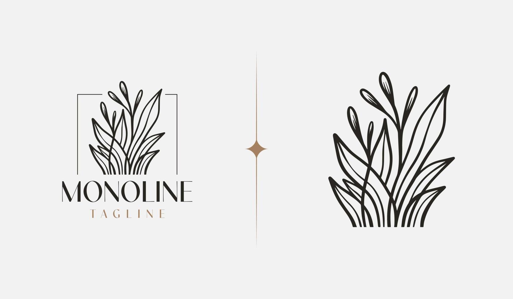 Leaf Flower Tree monoline. Universal creative premium symbol. Vector sign icon logo template. Vector illustration