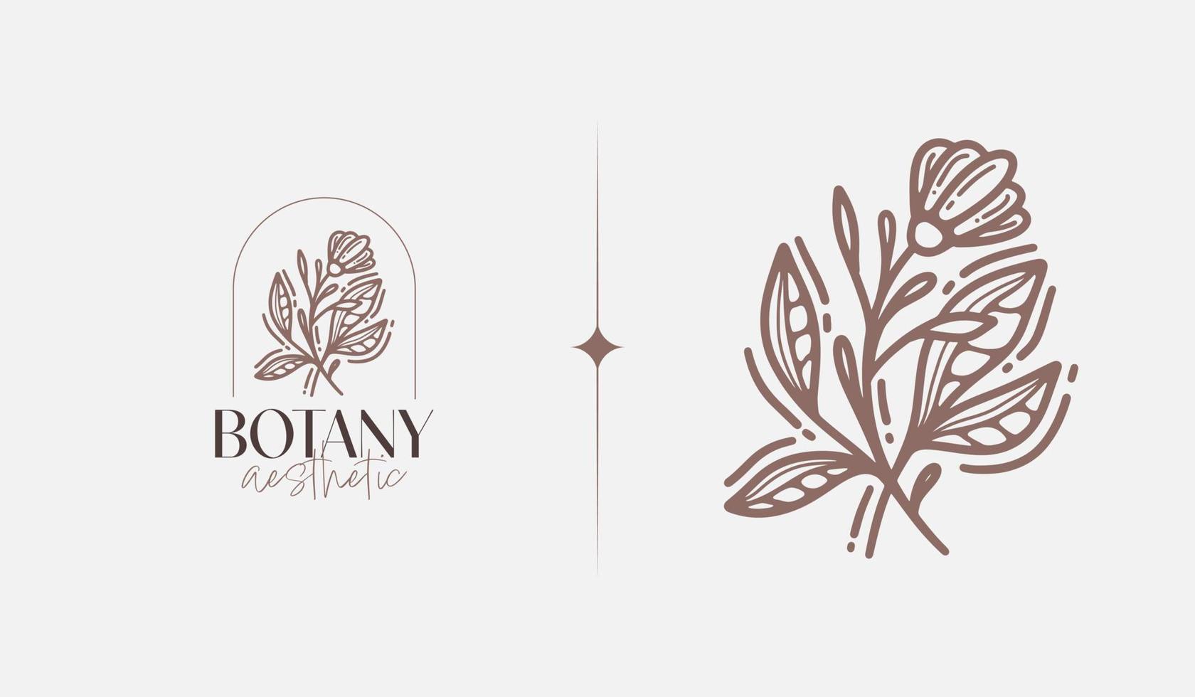 Leaf Flower Tree monoline. Universal creative premium symbol. Vector sign icon logo template. Vector illustration
