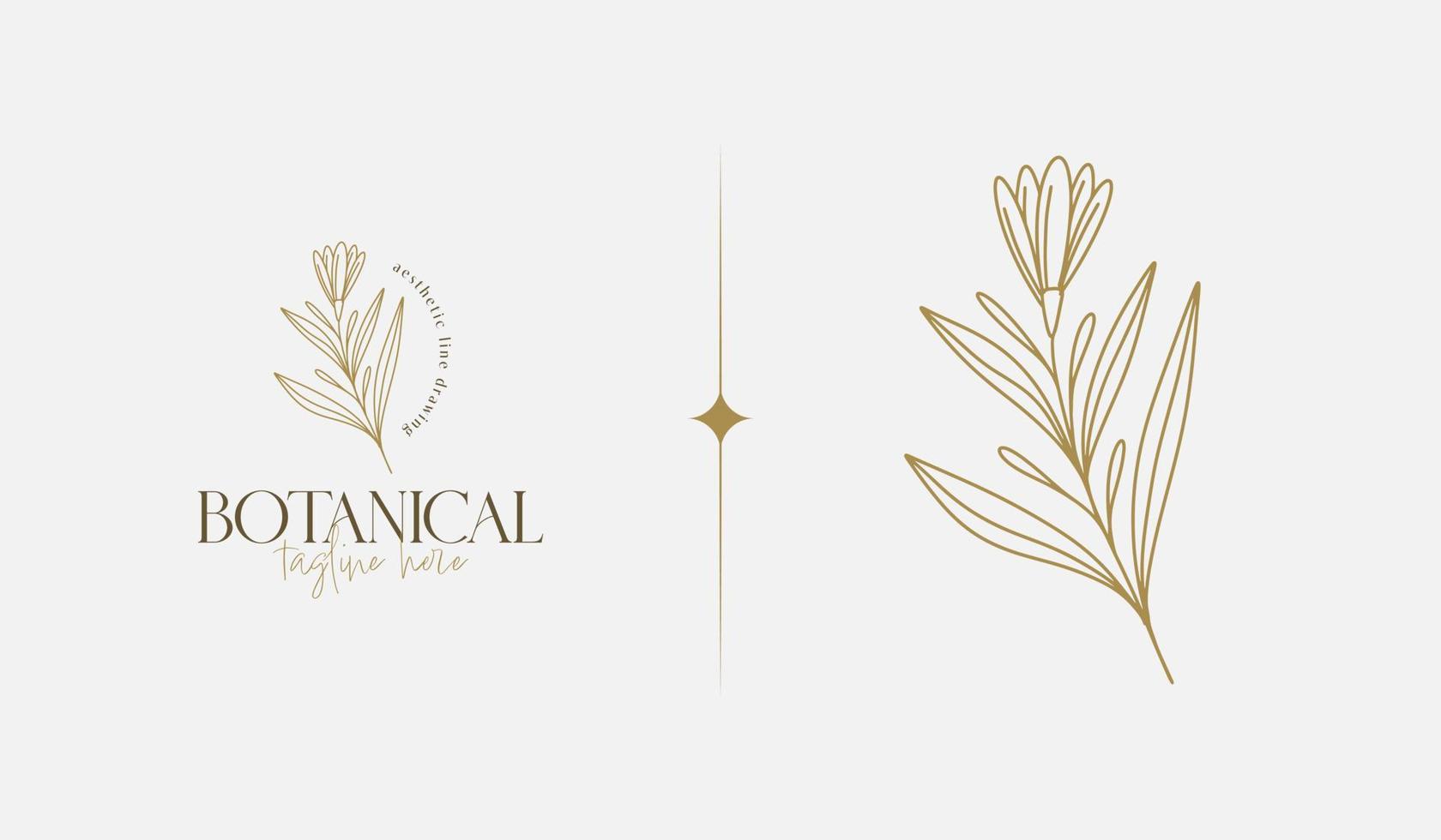 Leaf Flower Tree monoline. Universal creative premium symbol. Vector sign icon logo template. Vector illustration