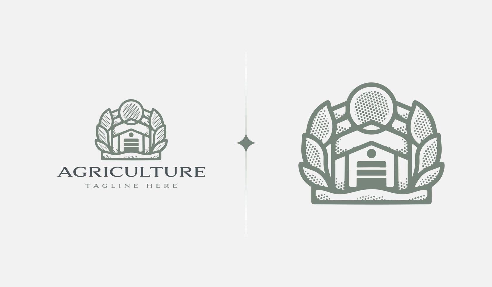 agricultura granja monolina. universal creativo prima símbolo. vector firmar icono logo modelo. vector ilustración