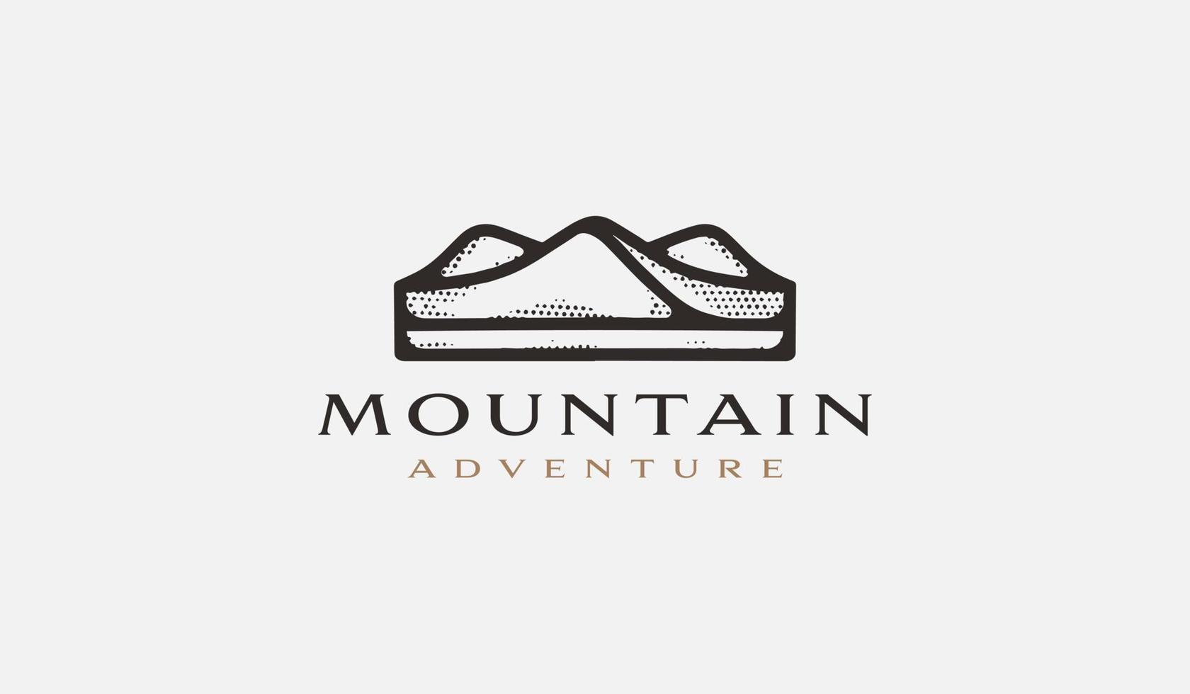 montaña colina aventuras explorar monolina. universal creativo prima símbolo. vector firmar icono logo modelo. vector ilustración