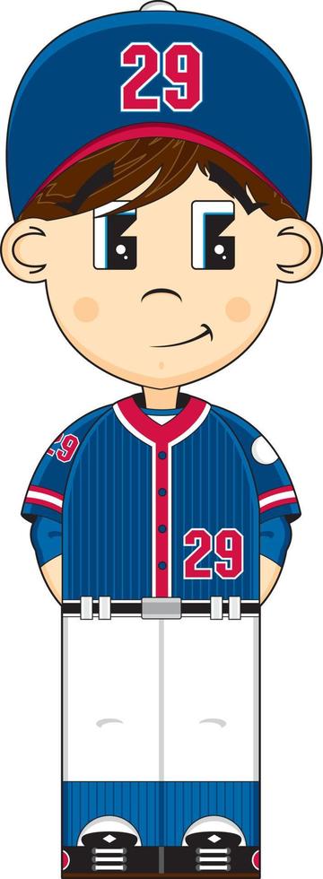 Cute Cartoon Baseball Player Sport and Leisure Illustration vector