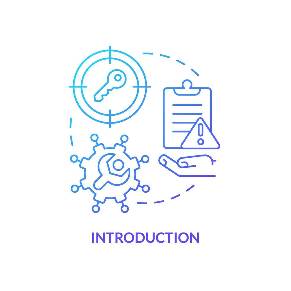 Introduction blue gradient concept icon. Identification of key problems. Case drafting providing abstract idea thin line illustration. Isolated outline drawing vector