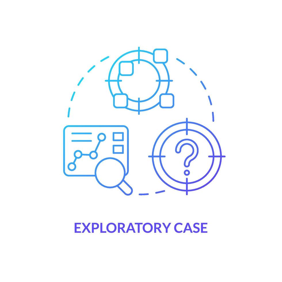 Exploratory case blue gradient concept icon. Identify objectives to research. Type of events study abstract idea thin line illustration. Isolated outline drawing vector