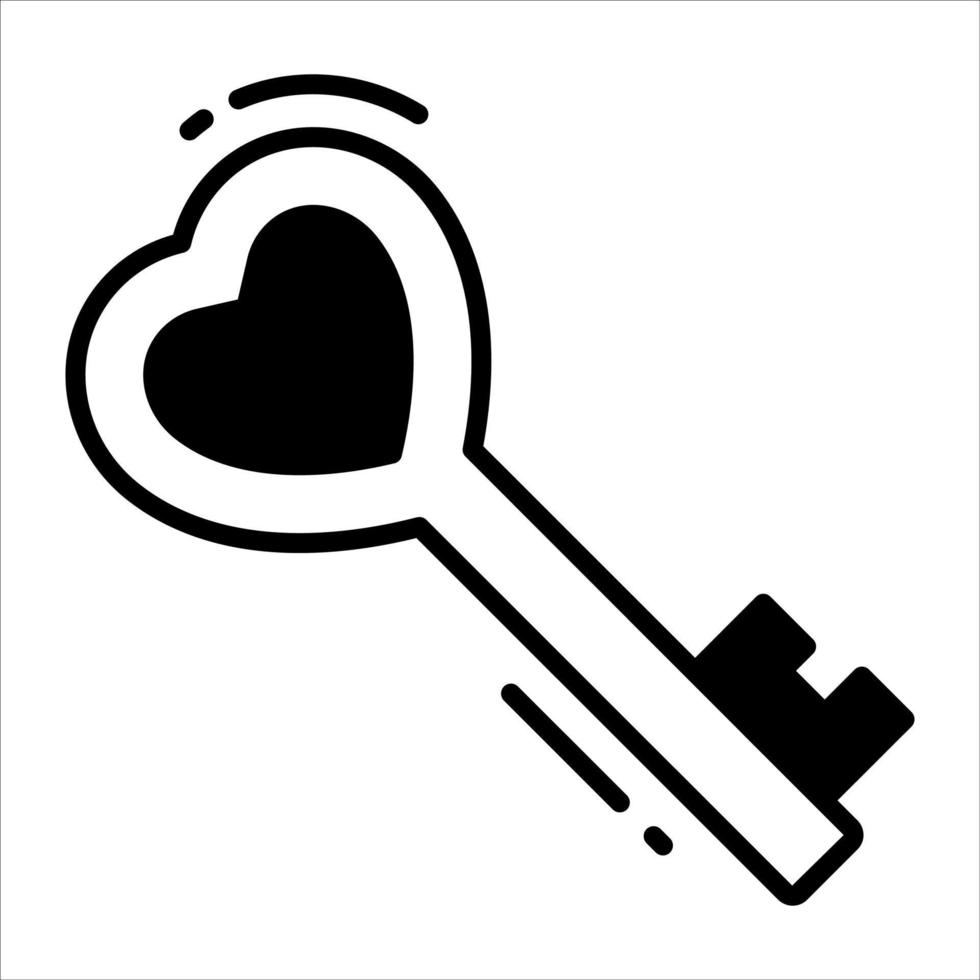 Get this beautiful vector of love key in modern style, premium icon