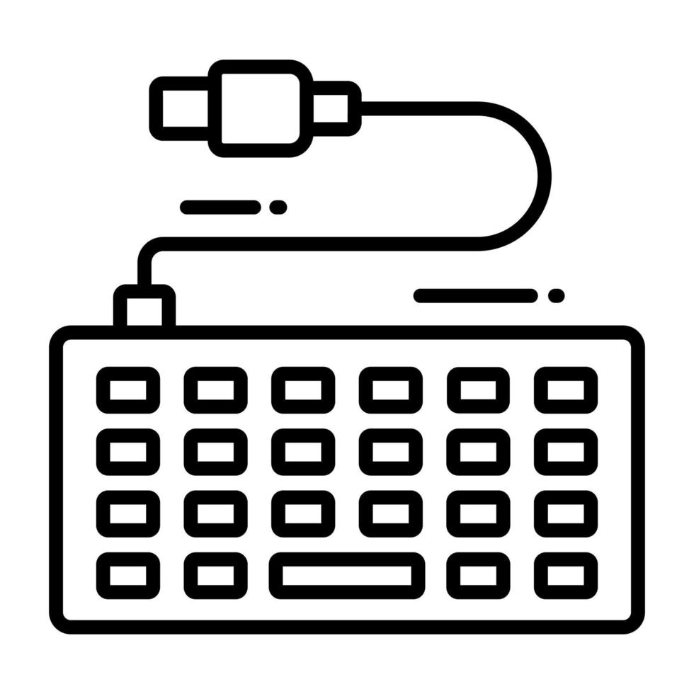 Trendy and editable vector design of keyboard, computer accessory