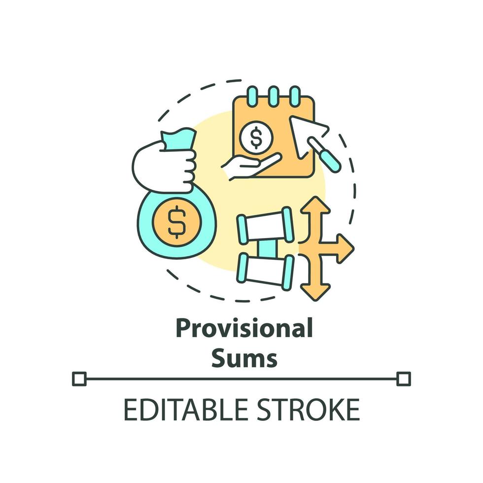 Provisional Sums Concept Icon Pay In Advance Dealing With Inflation provisional-sums-concept-icon-pay-in-advance-dealing-with-inflation