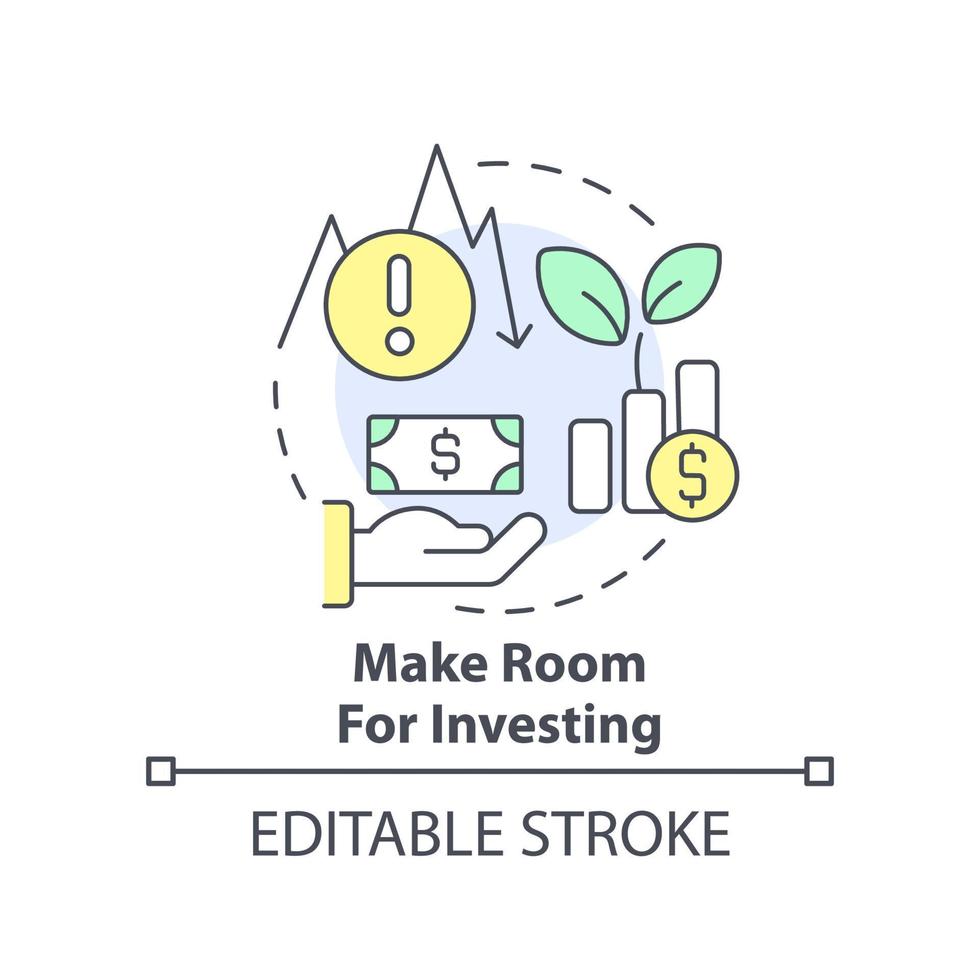 Make room for investing concept icon. Money contributions. Budgeting for inflation abstract idea thin line illustration. Isolated outline drawing. Editable stroke vector
