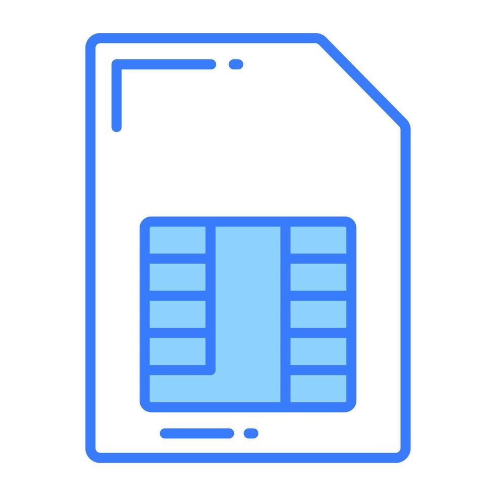 Sim card vector design in editable style, subscriber identification module