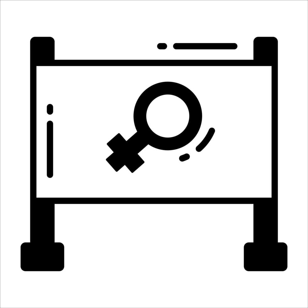 Feminine symbol inside the board, vector design of women day board