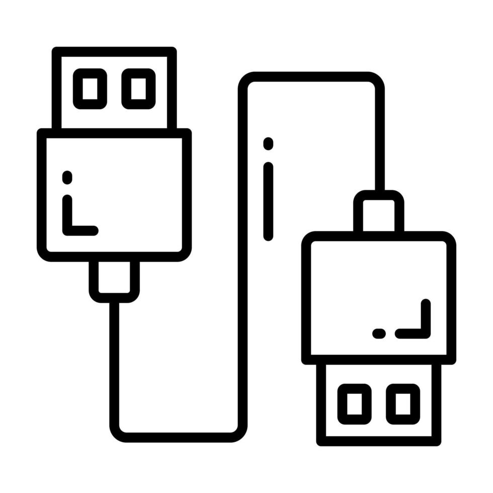 moderno estilo vector de datos cable, icono de datos cable editable estilo