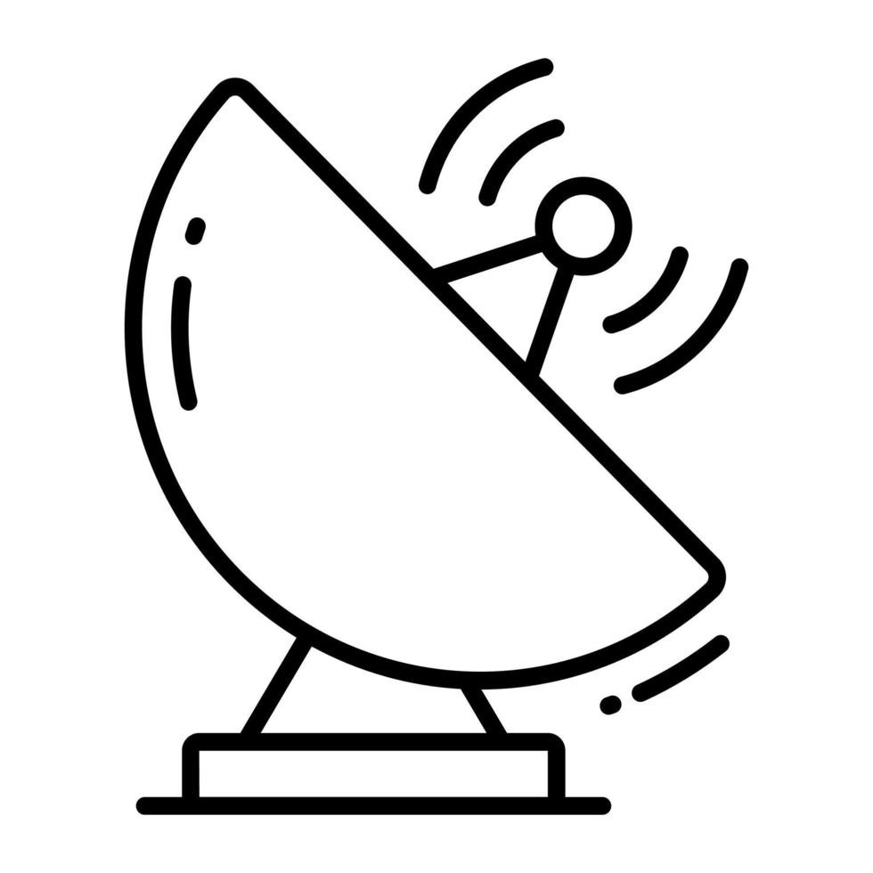 Trendy vector style vector of parabolic dish, broadcasting satellite dish icon