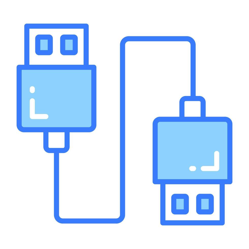 Modern style vector of data cable, icon of data cable editable style