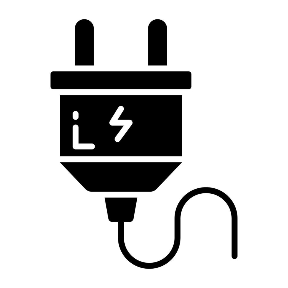 poder enchufe icono diseño, editable vector de eléctrico cable