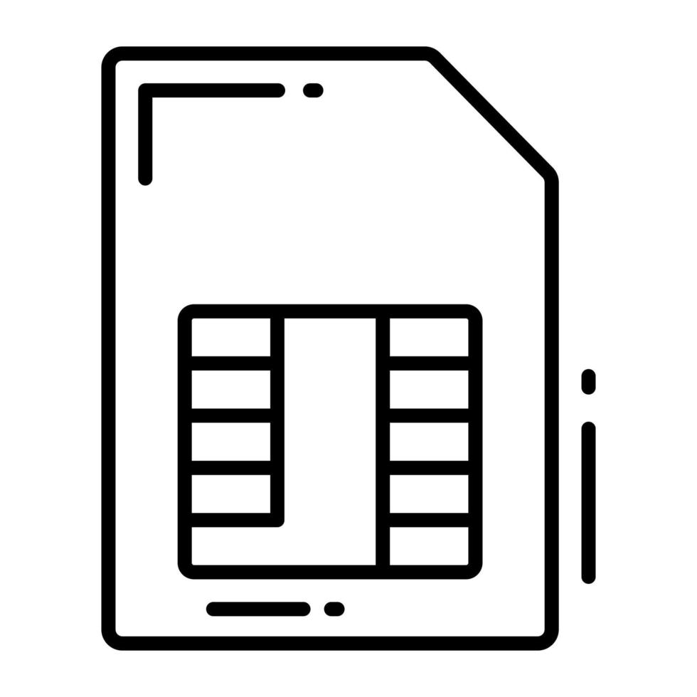 Sim card vector design in editable style, subscriber identification module