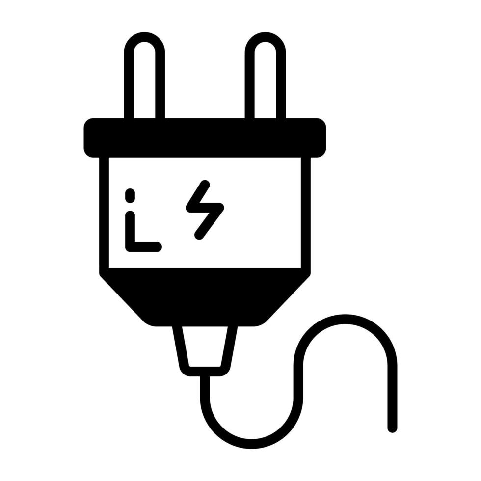 poder enchufe icono diseño, editable vector de eléctrico cable