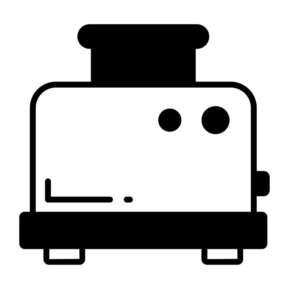 Bread with machine denoting vector of toaster, premium icon