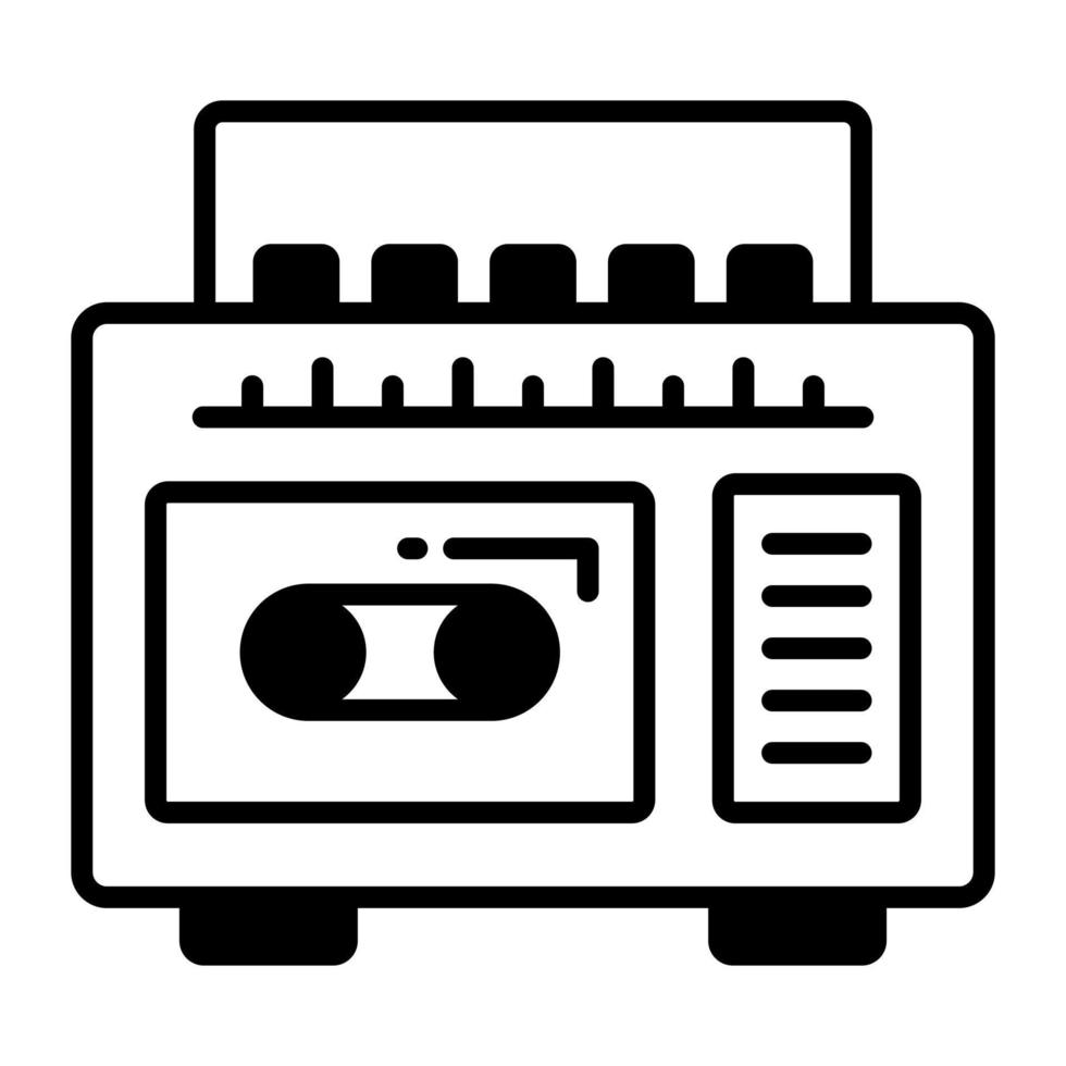 Cassette player icon in trendy style, editable vector