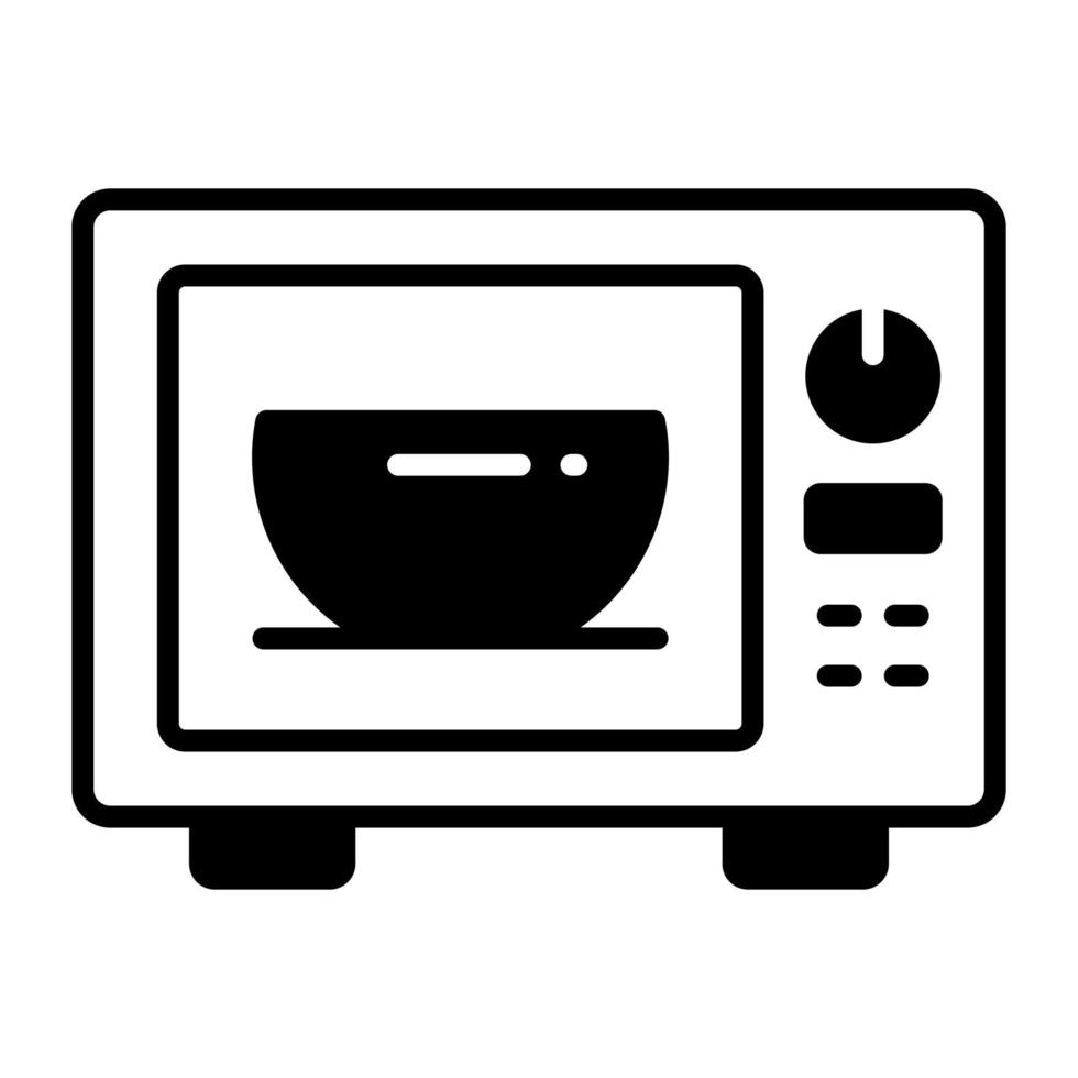 bien diseñado icono de microondas horno en de moda estilo, fácil a utilizar vector