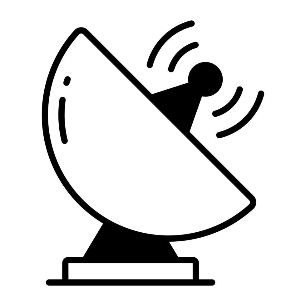 Trendy vector style vector of parabolic dish, broadcasting satellite dish icon