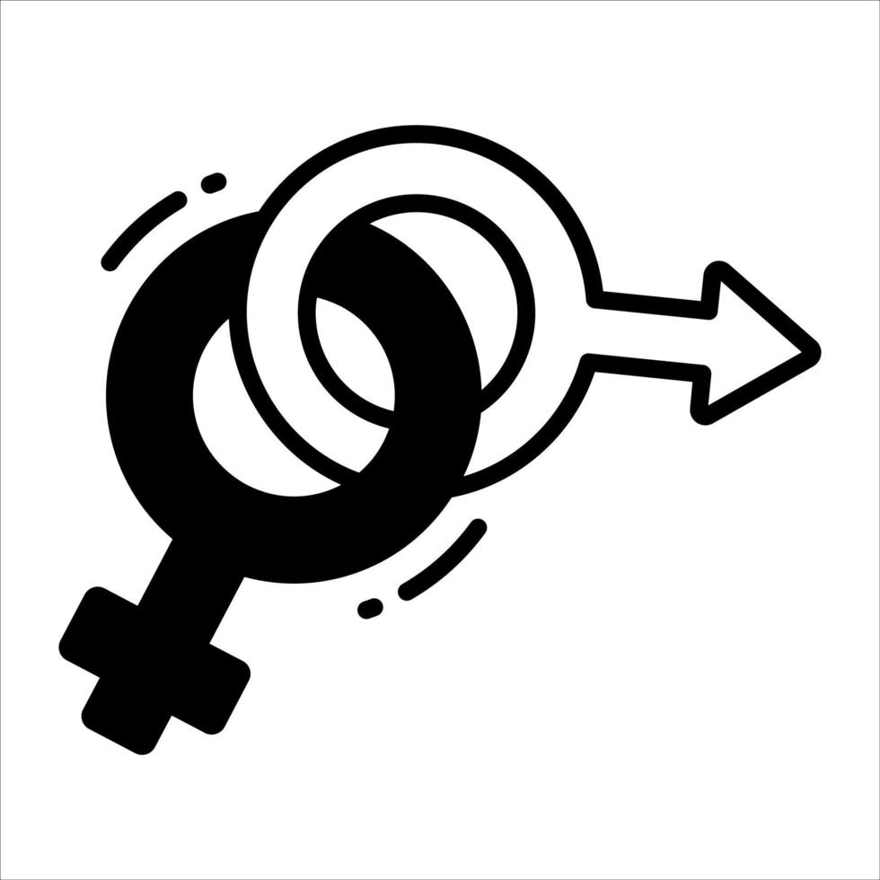 vector de símbolo de género masculino y femenino, icono de relación