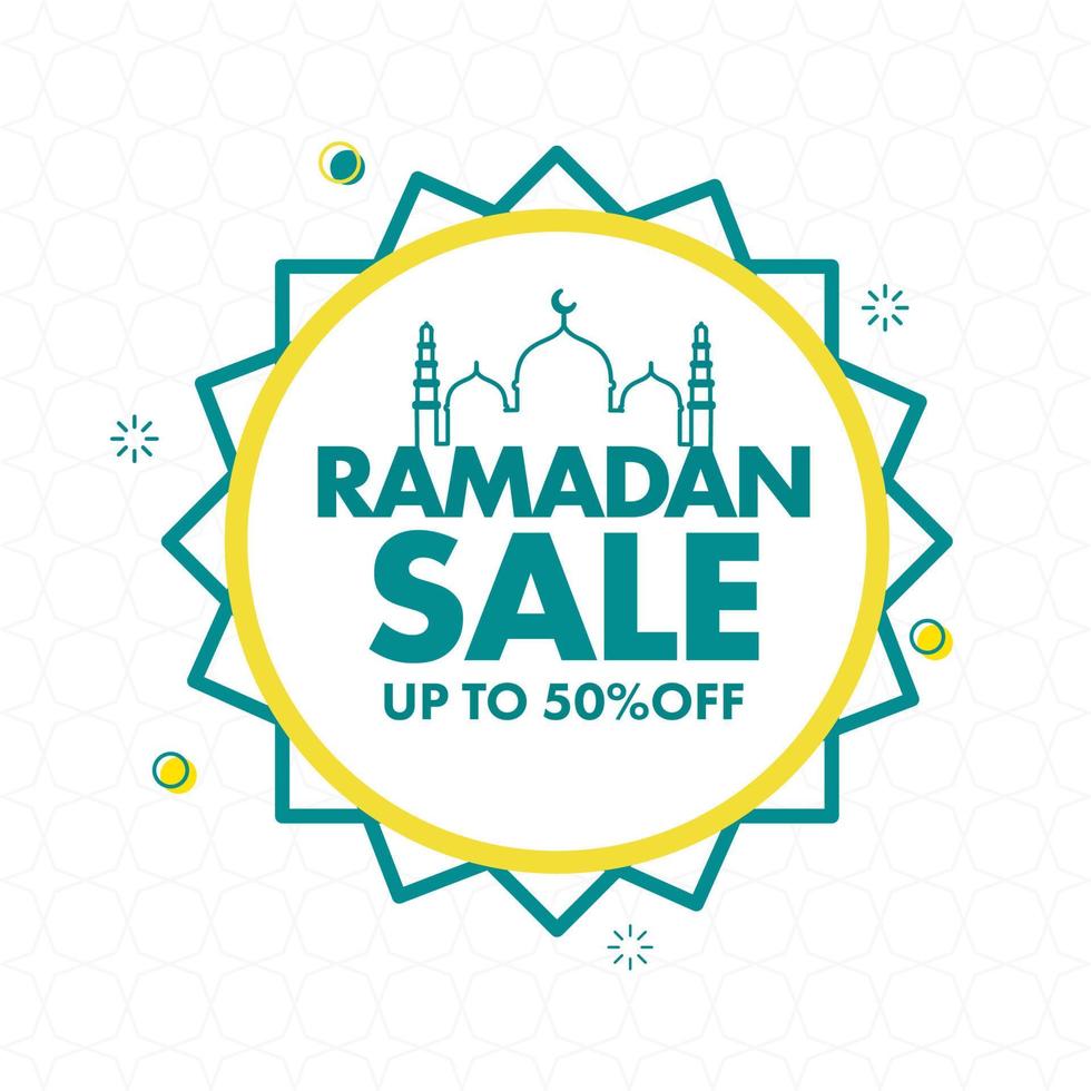 Islamic holy month of Ramdan Sale Concept with Mosque Illustration. vector