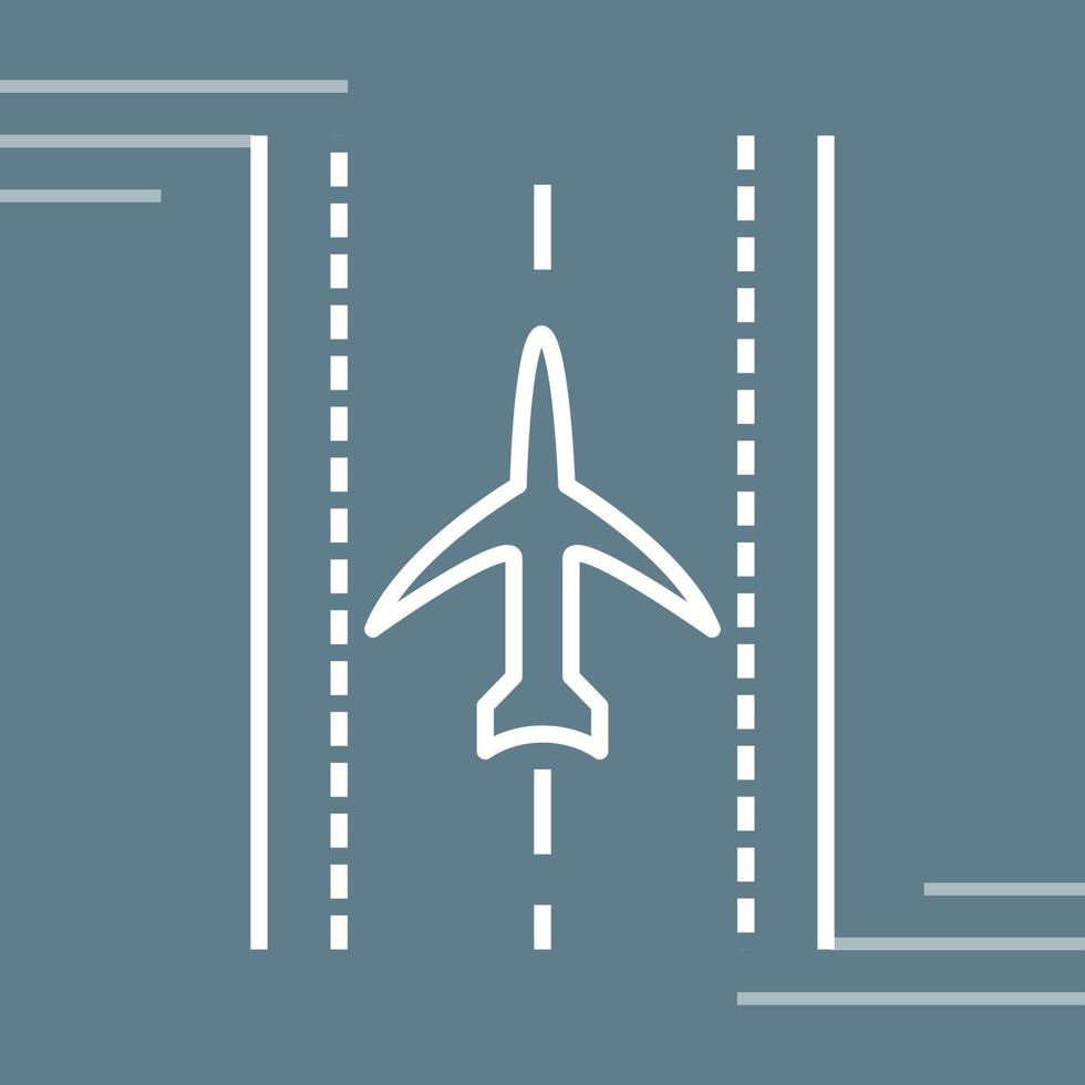 Plane on Runway Vector Icon
