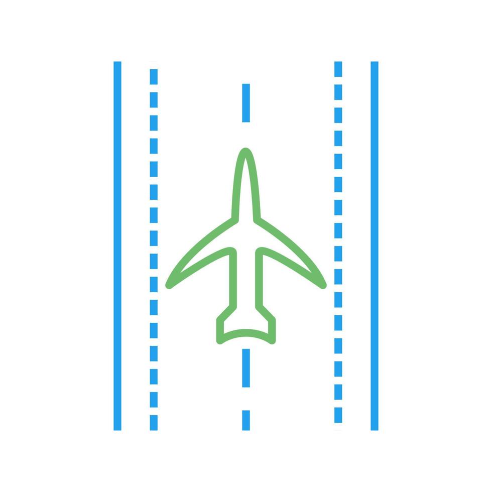 Plane on Runway Vector Icon