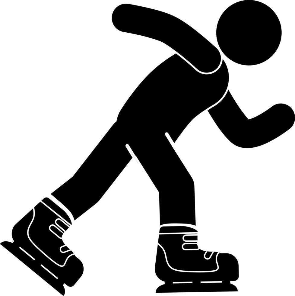 Ice Skating Vector Illustration. stick figure. pictogram.