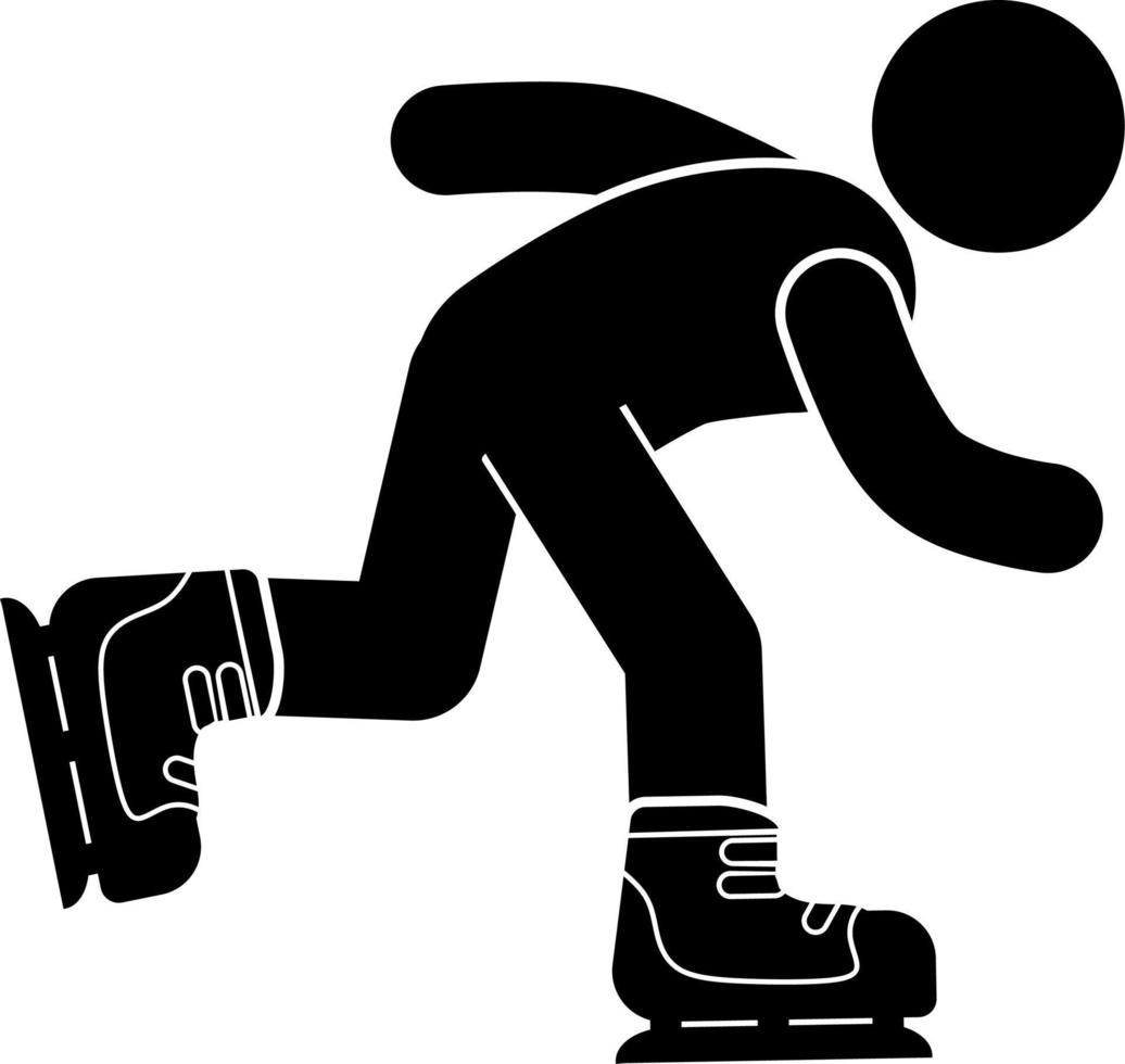 Ice Skating Vector Illustration. stick figure. pictogram.