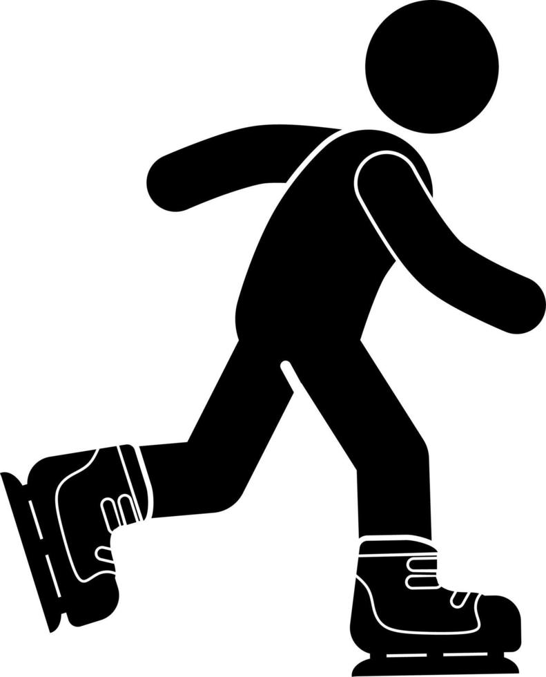 Ice Skating Vector Illustration. stick figure. pictogram.