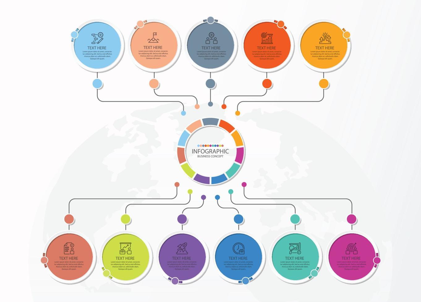 Infographic with 11 steps, process or options. vector