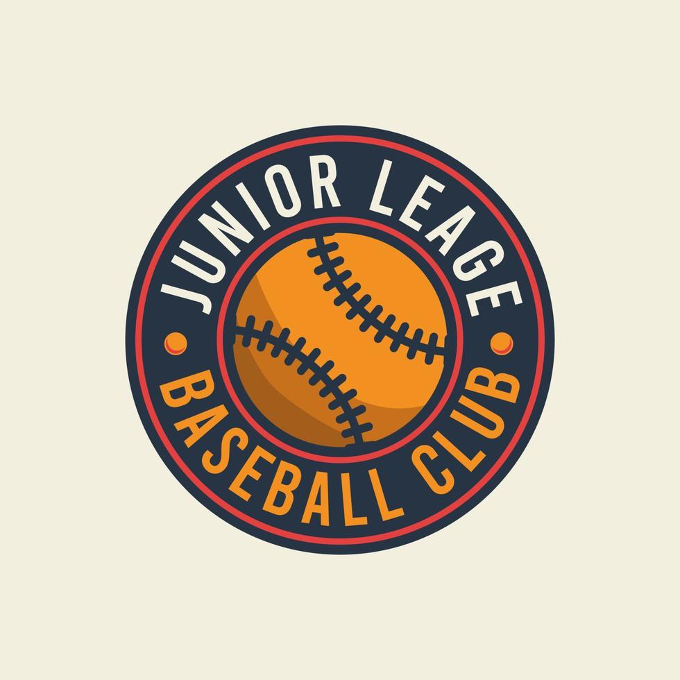 Baseball Club Vintage Badge logo. Junior League Baseball Club Badge Logo illustration vector