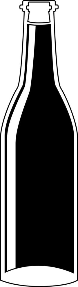 vector negro y blanco vino botella en arte lineal estilo aislado en blanco antecedentes