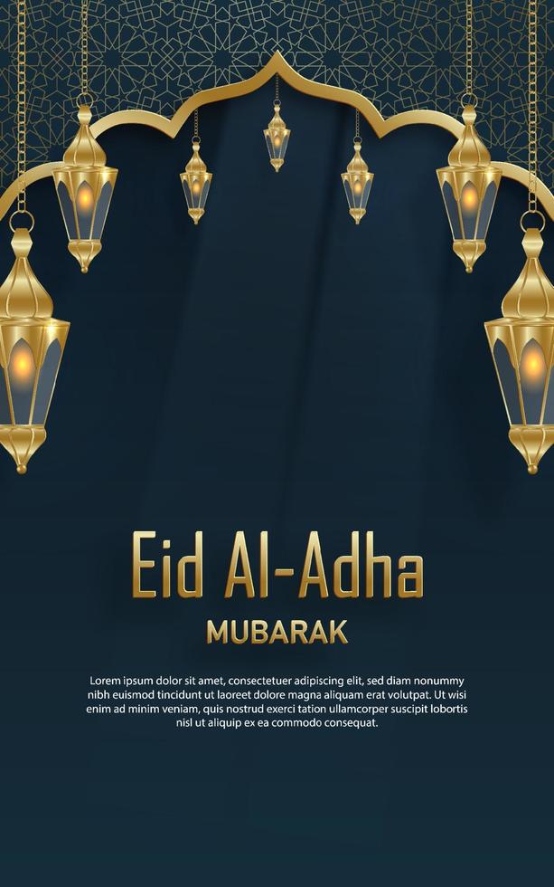 Eid al Adha celebration on color background vector