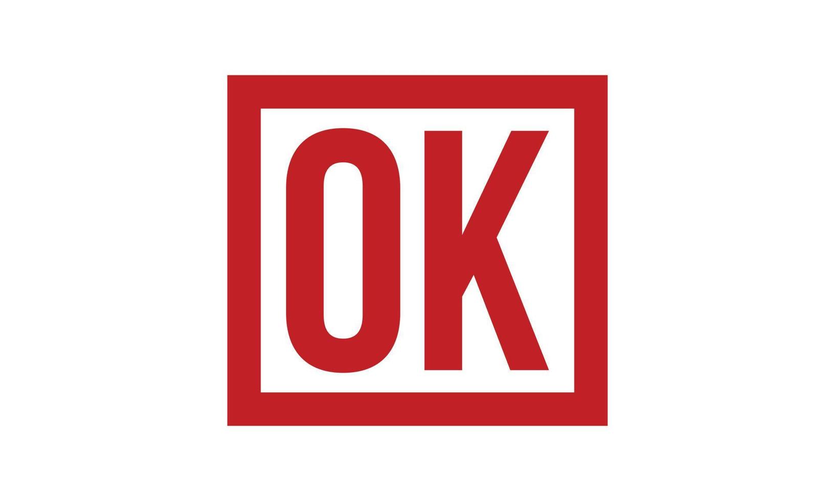 OK Rubber Stamp Seal Vector