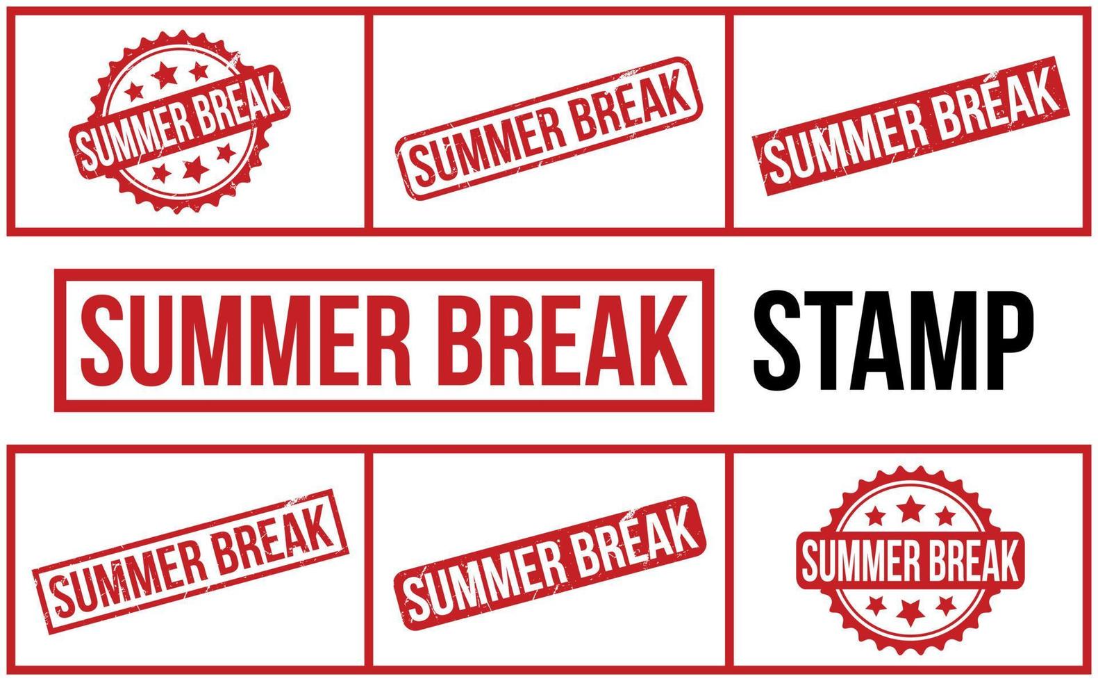 Summer Break Rubber Stamp Set Vector