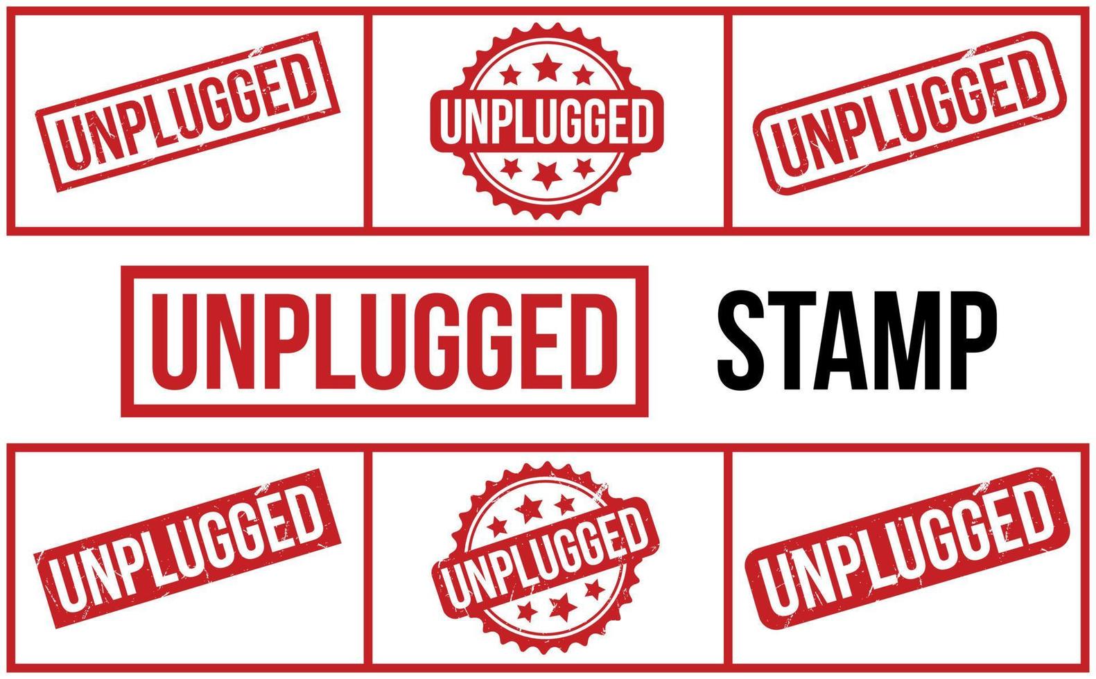 Unplugged Rubber Stamp set Vector
