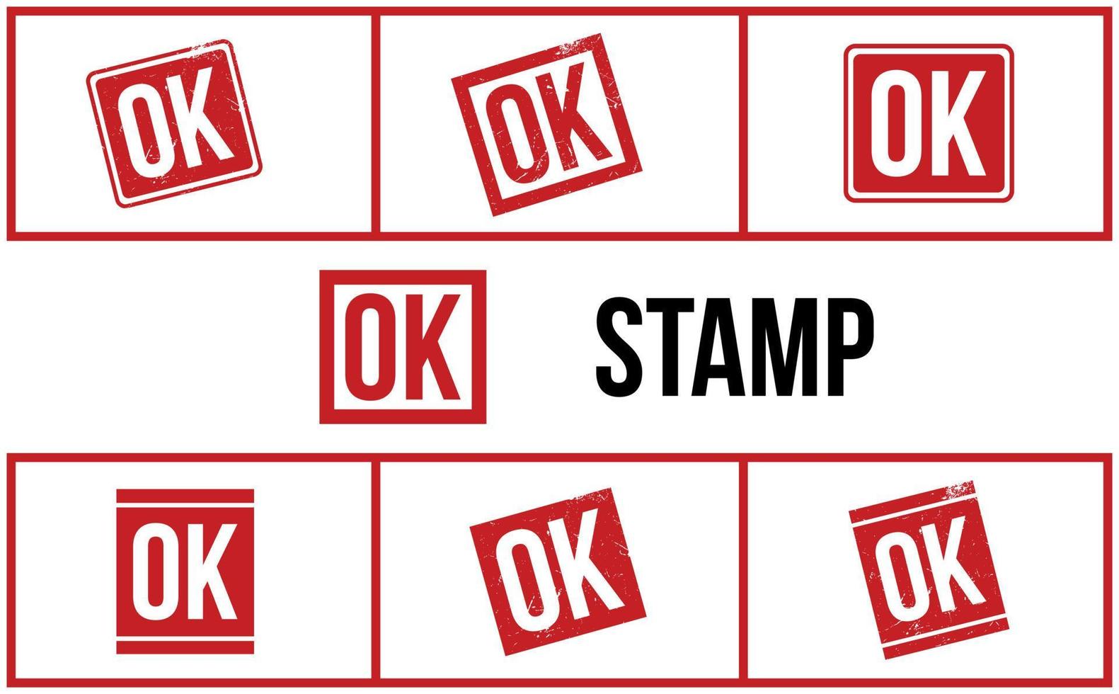 OK Rubber Stamp Set Vector