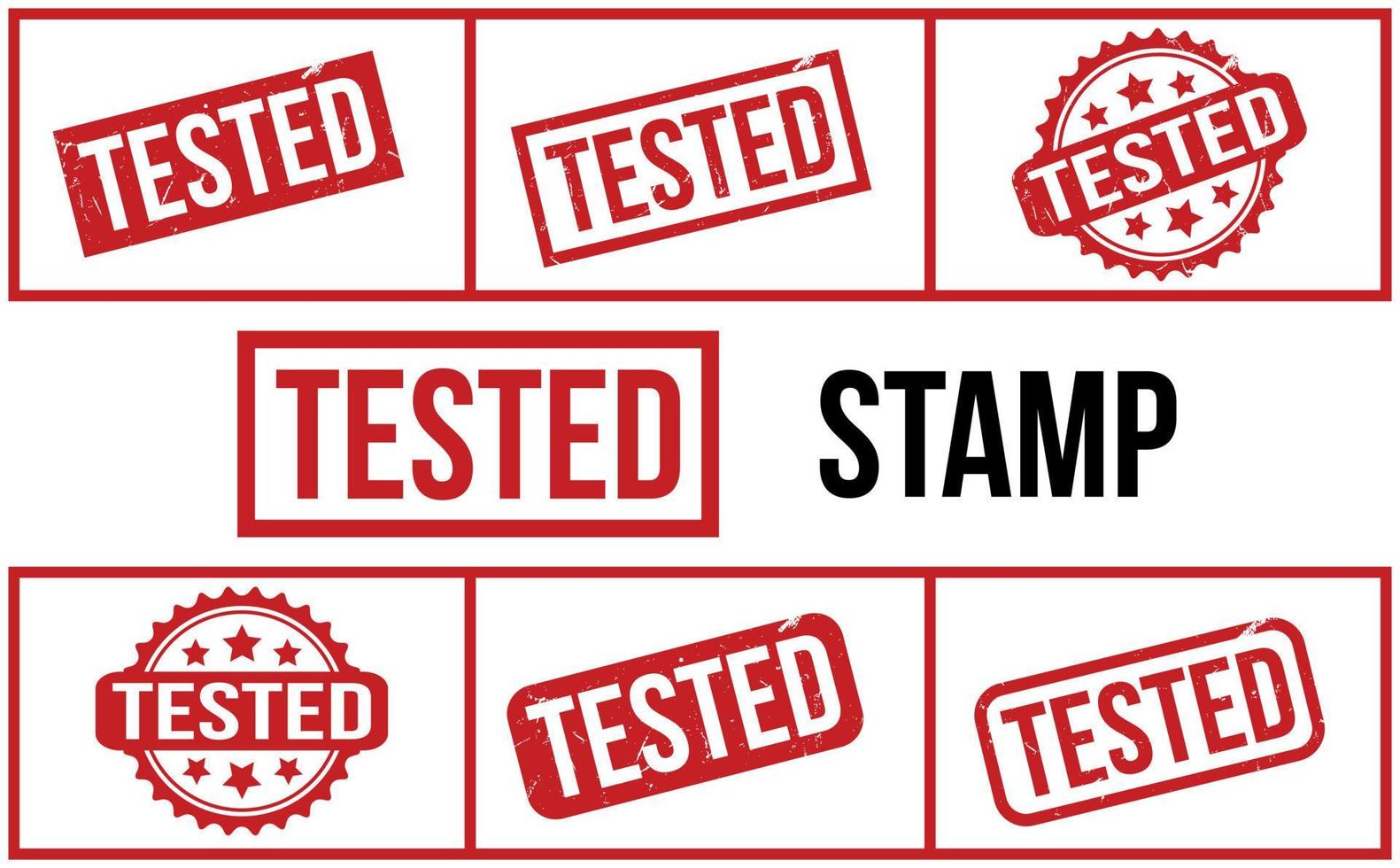 Tested Rubber Stamp Set Vector