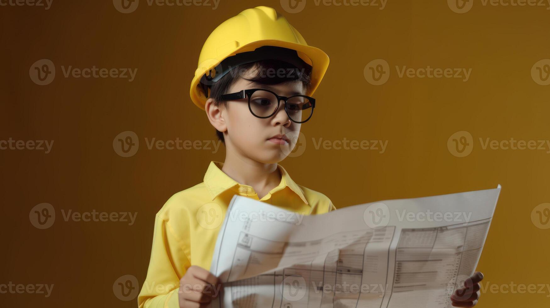 linda ingeniero arquitecto niño. futuro carrera concepto. ai generado. foto