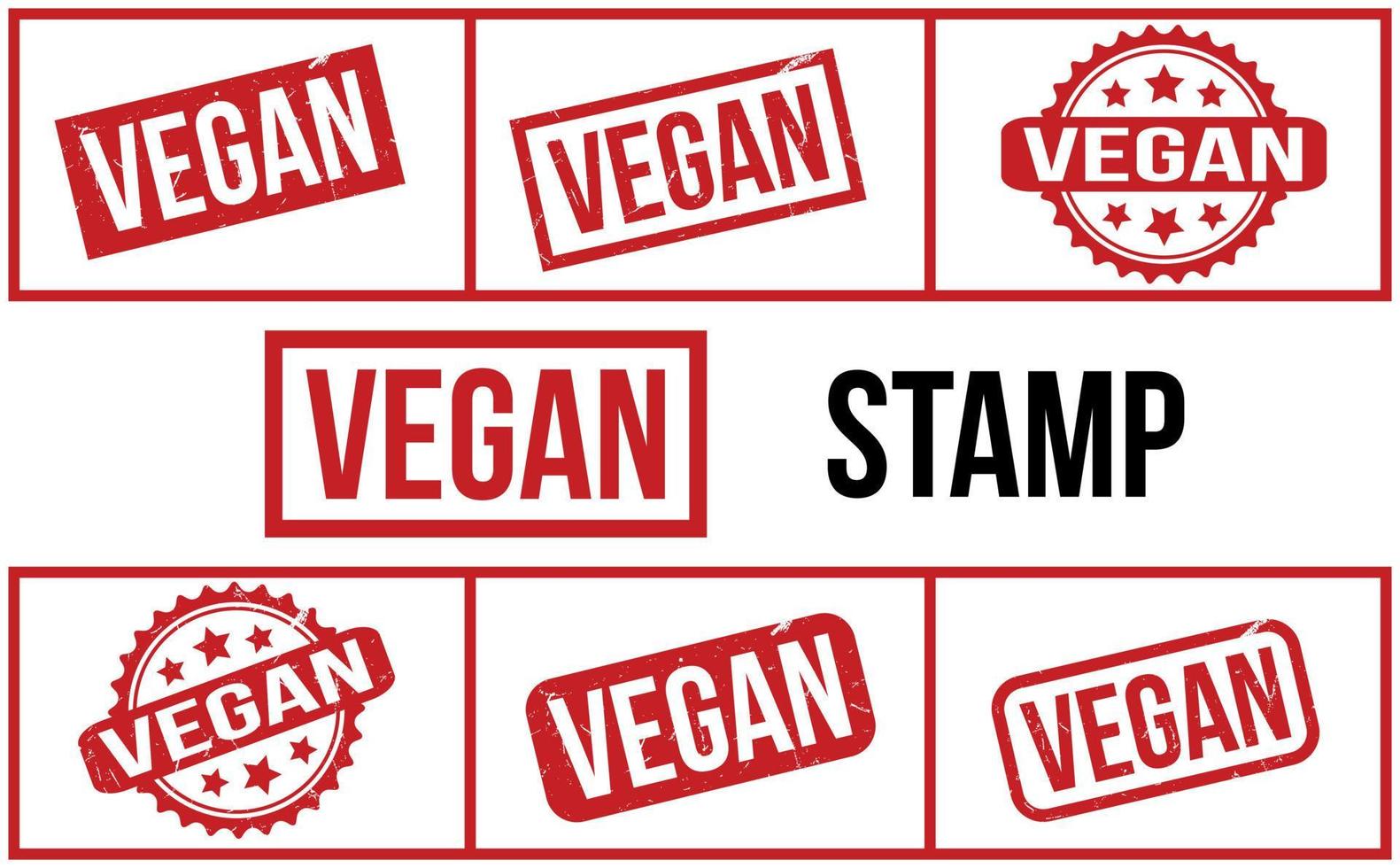Vegan Rubber Stamp Set Vector