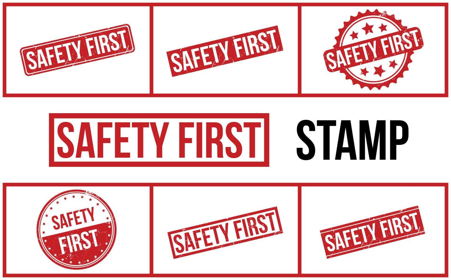 Safety First Rubber Stamp Set Vector