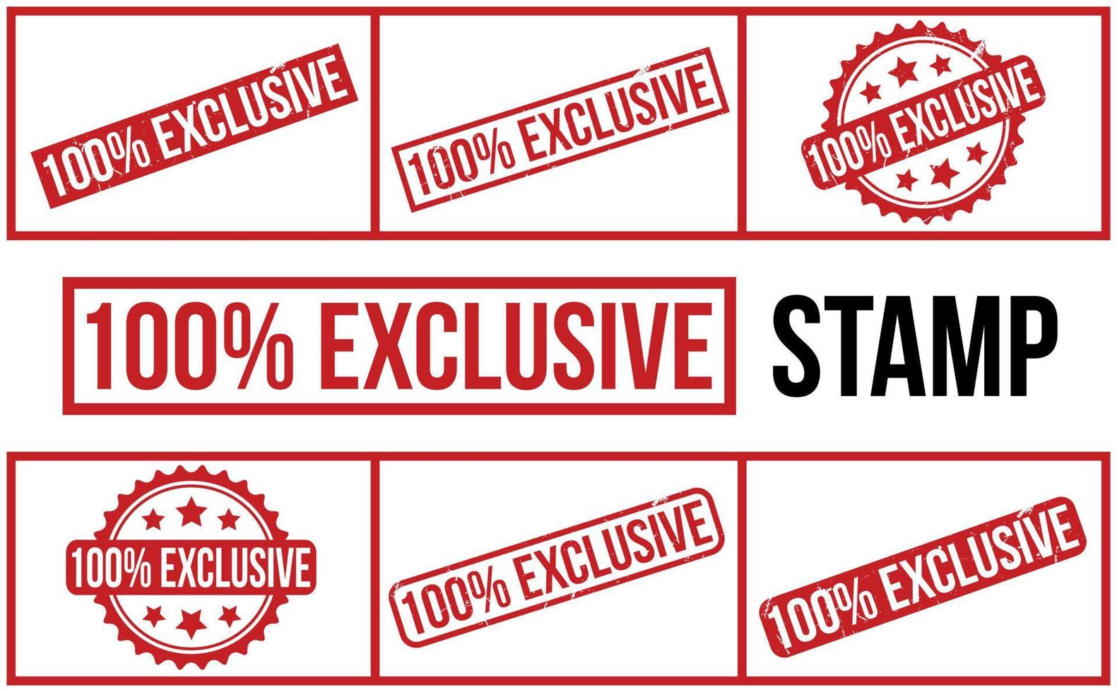 100 Percent Exclusive Rubber Stamp Seal Vector