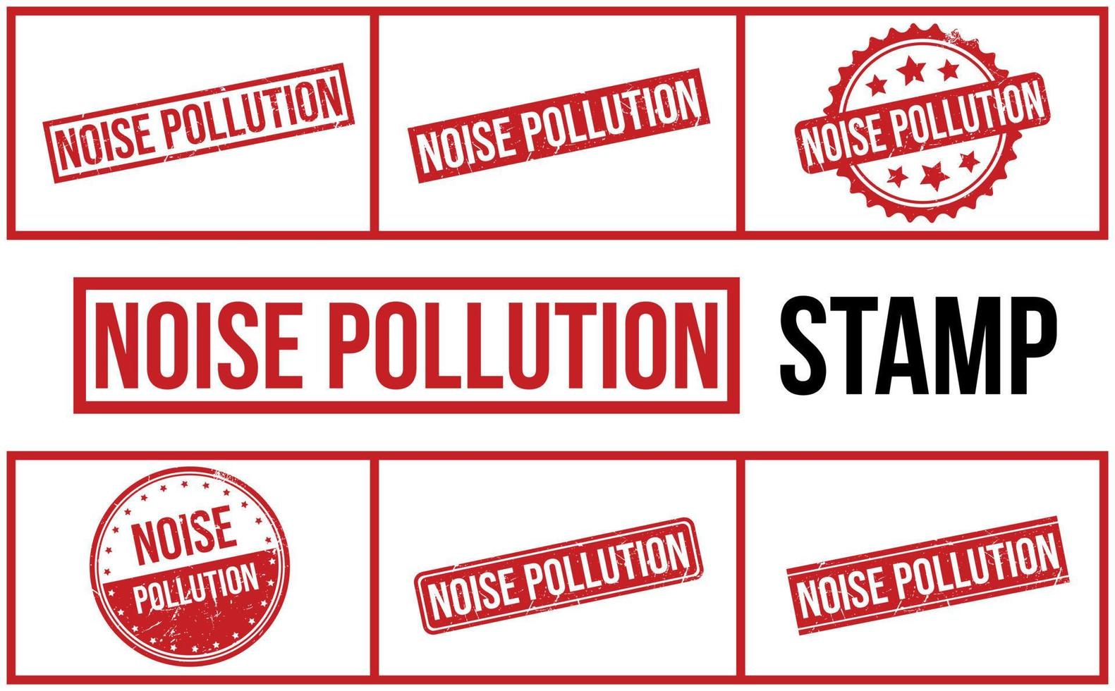 Noise Pollution Rubber Stamp Set Vector