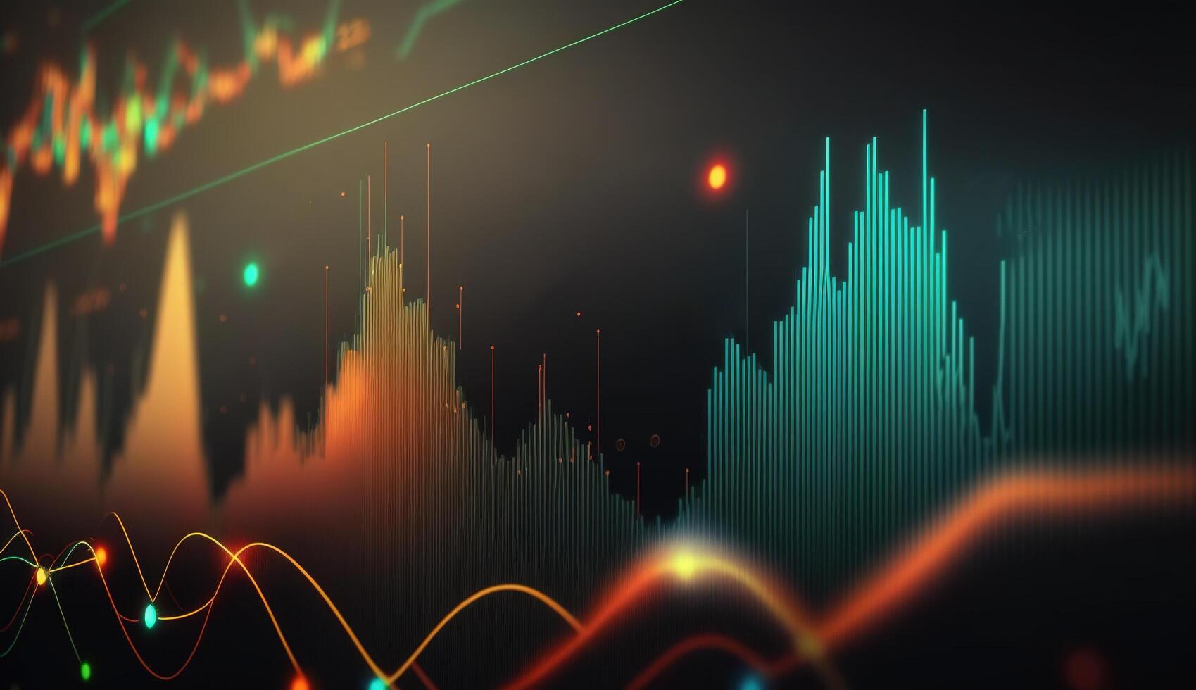 , stock market chart lines, financial graph on technology abstract background represent financial crisis, financial meltdown. Technology concept, trading market concept. photo
