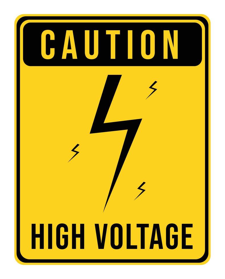 high voltage sign. caution against high voltage electricity. vector